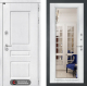 Входная металлическая Дверь Лабиринт (LABIRINT) Versal Зеркало Фацет с багетом Белый софт в Краснознаменске