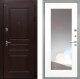 Входная металлическая Дверь Интекрон (INTECRON) Брайтон Тиковое Дерево ФЛЗ-120-М Зеркало Белый матовый в Краснознаменске