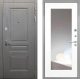 Дверь Интекрон (INTECRON) Брайтон Графит ФЛЗ-120-М Зеркало Белый матовый в Краснознаменске