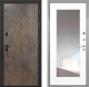 Входная металлическая Дверь Интекрон (INTECRON) Профит Black Гранж ФЛЗ-120-М Зеркало Белый матовый в Краснознаменске