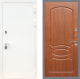 Входная металлическая Дверь Рекс (REX) 5 Белая Шагрень FL-128 Морёная берёза в Краснознаменске