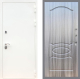 Входная металлическая Дверь Рекс (REX) 5 Белая Шагрень FL-128 Сандал грей в Краснознаменске