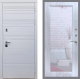 Входная металлическая Дверь Рекс (REX) 14 Силк Сноу Зеркало Пастораль Сандал белый в Краснознаменске
