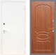 Входная металлическая Дверь Рекс (REX) 1А Белая шагрень FL-128 Морёная берёза в Краснознаменске