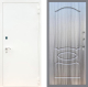 Входная металлическая Дверь Рекс (REX) 1А Белая шагрень FL-128 Сандал грей в Краснознаменске