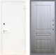 Входная металлическая Дверь Рекс (REX) 1А Белая шагрень FL-243 Сандал белый в Краснознаменске