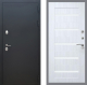 Входная металлическая Дверь Рекс (REX) 5 Черный Муар СБ-14 стекло белое Сандал белый в Краснознаменске