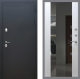 Входная металлическая Дверь Рекс (REX) 5 Черный Муар СБ-16 Зеркало Белый ясень в Краснознаменске