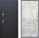 Входная металлическая Дверь Рекс (REX) 5 Черный Муар FL-117 Бетон светлый в Краснознаменске